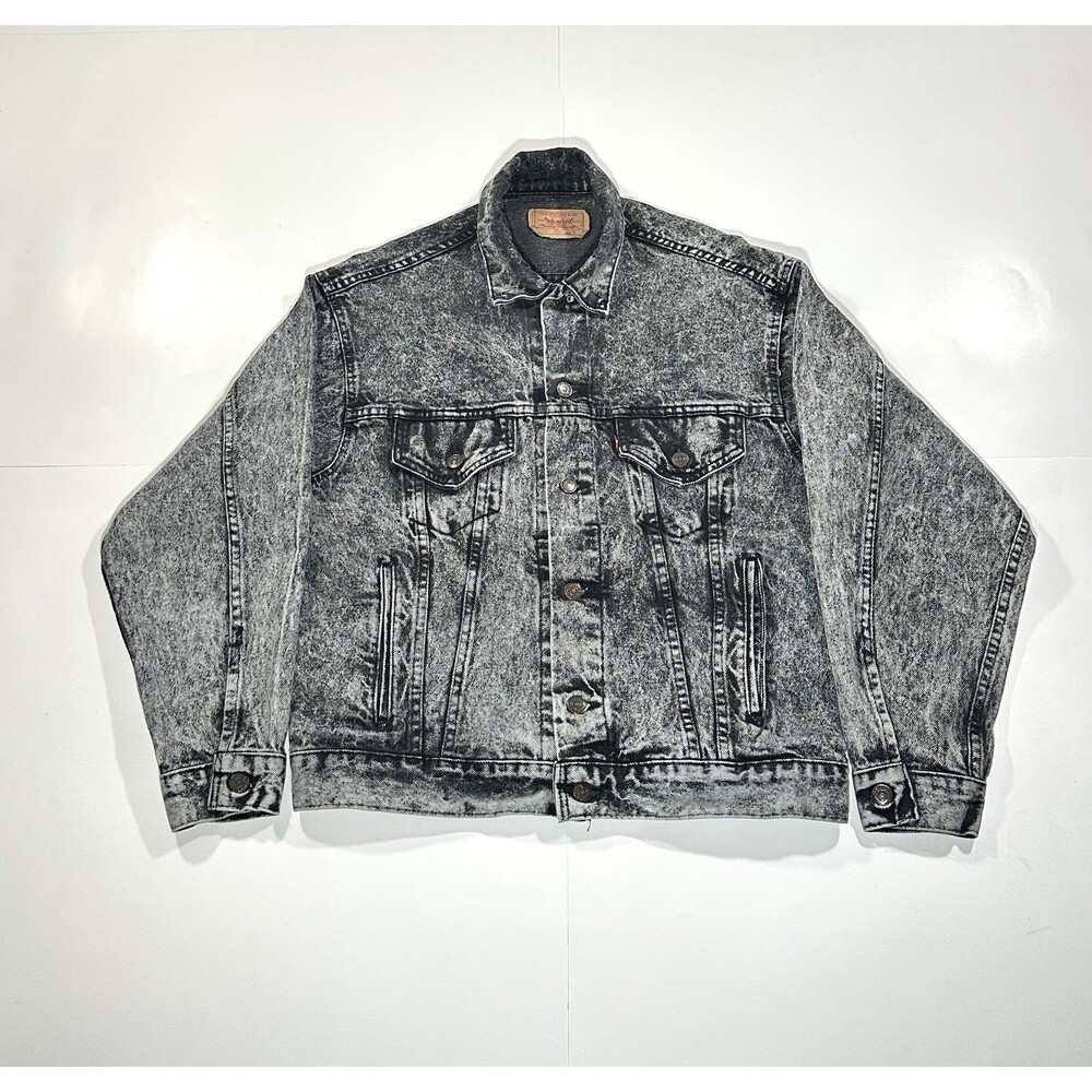 VTG 90s Levi Black Acid Wash Disney MGM Studios Employee Denim Jacket 70507-0253
